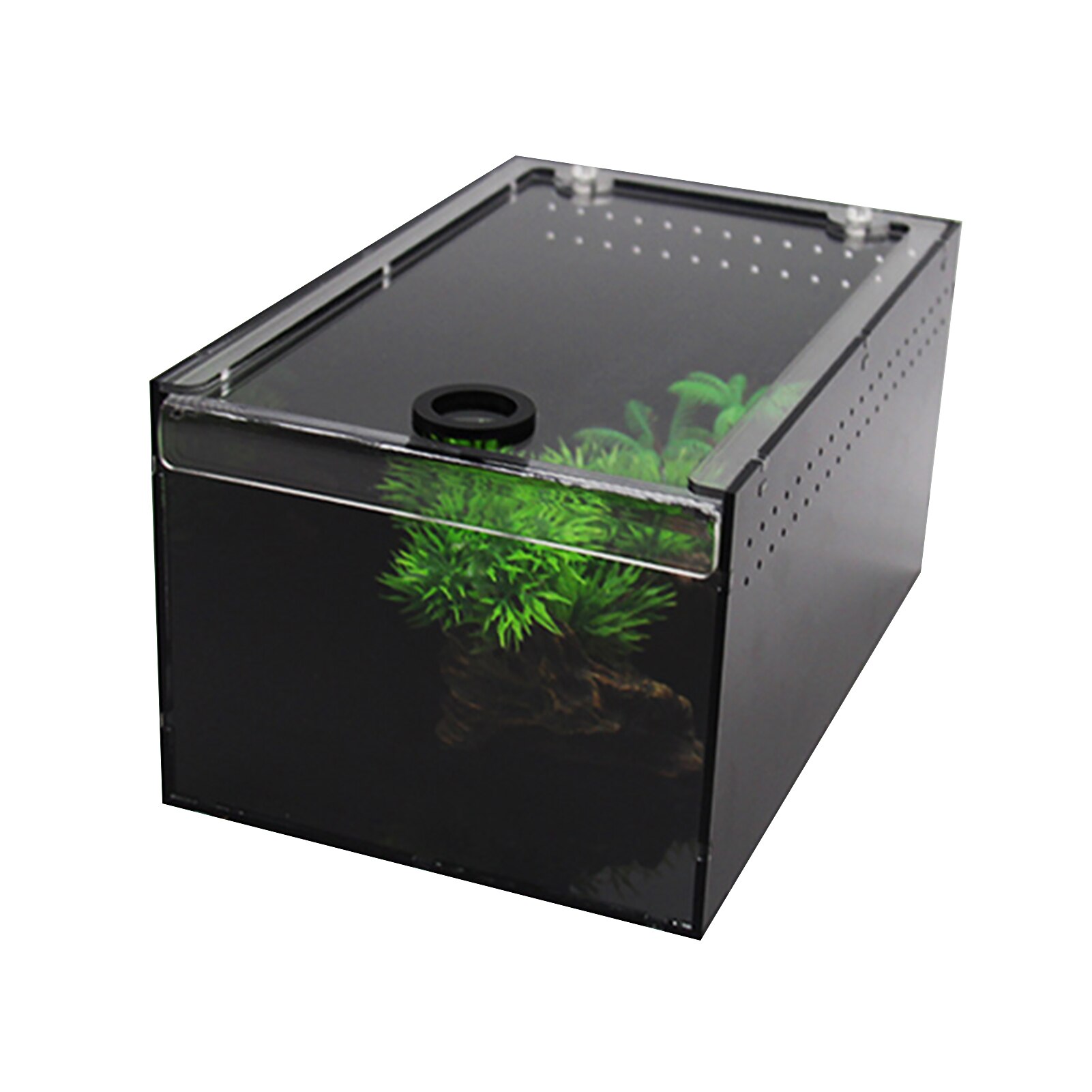 Tortoise Geckos Terrarium Rectangle Clear Front Top Acrylic Feeding Box Sliding Cover Insect Spider Reptile Breeding Tank Lizard: S
