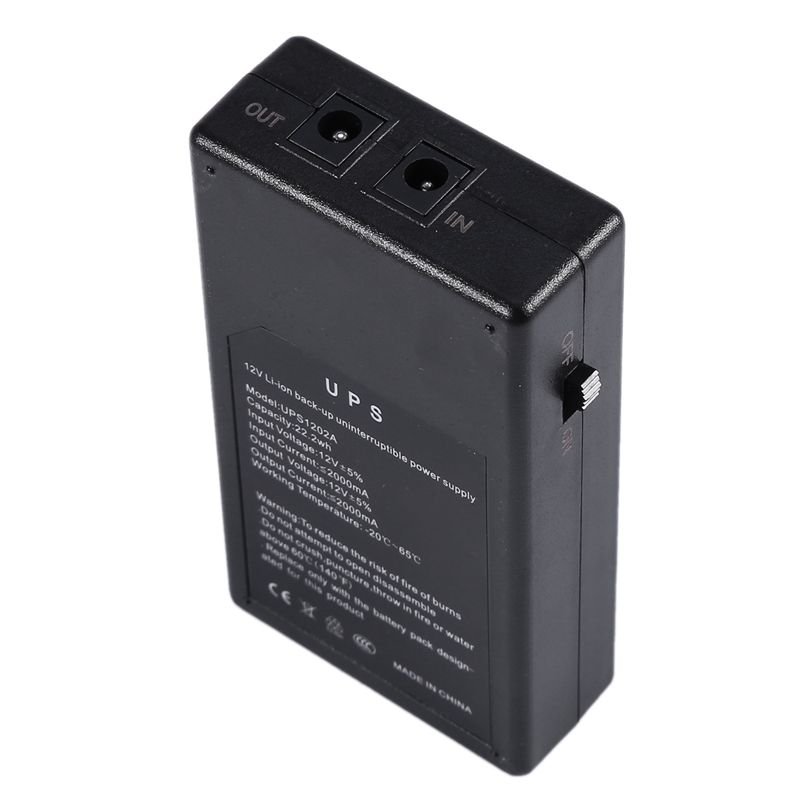 12 v 2a 22.2w ups uafbrudt strømforsyning backup strøm mini batteri til kamera router
