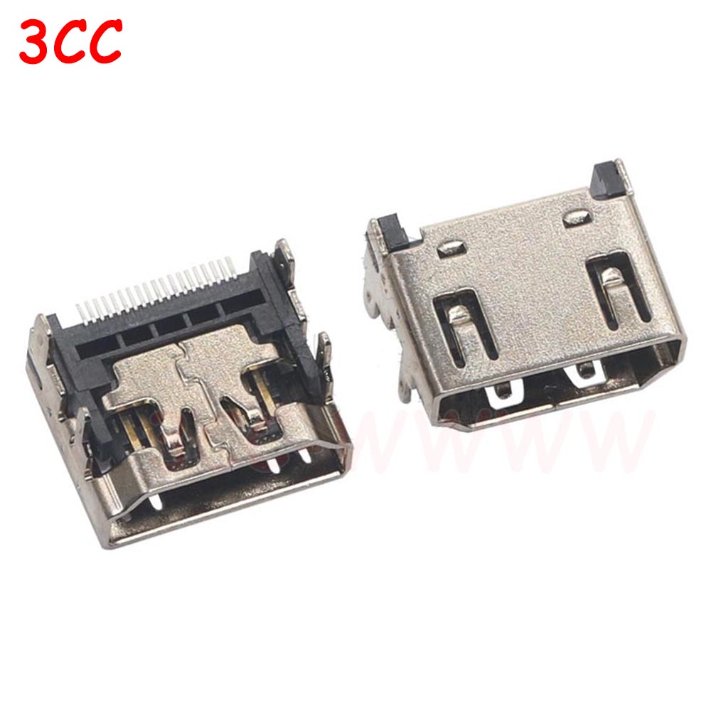 5pcs HDMI HD Interface Connector SMD 19 Pin 19P 20P Vertical HDMI Male Female Plug Socket Surface Mound PCB Receptacle Repair: WHITE