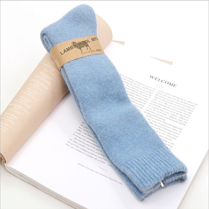 Calcetines cálidos para niños y bebés, medias gruesas de lana térmica para la nieve, invierno, de tubo largo