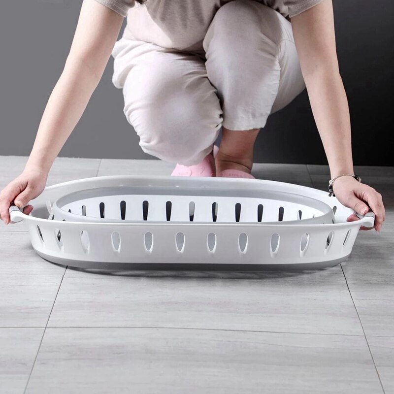 Opvouwbare Badkamer Wasmand Plastic Huishoudelijke Organizer Vuile Kleren Dorm Wasmand Wasmand