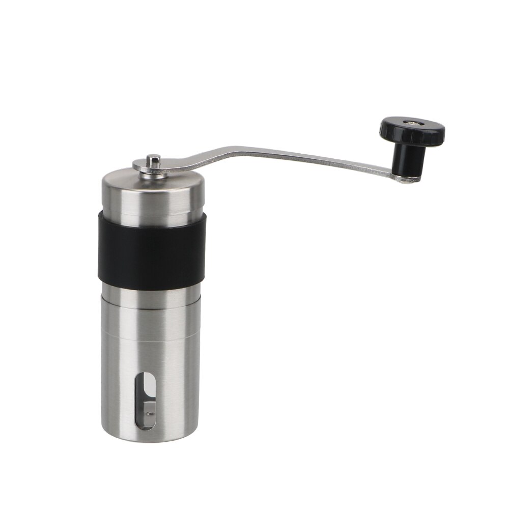 Molinillo de café de cerámica Manual de 2 tamaños, molinillo de café de acero inoxidable ajustable con anillo de lazo de goma, utensilios de cocina fáciles de limpiar: Small