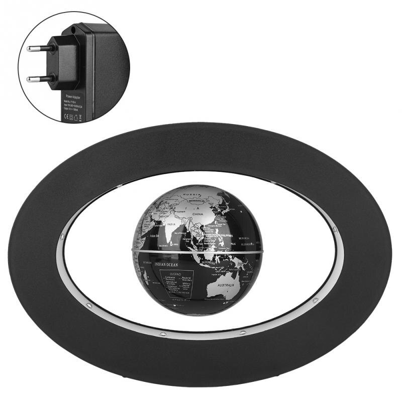 Elektronische Anti Zwaartekracht Globe Magnetische Levitatie Zwevende Globe World Map Led Light Kinderen Leren Home Decor Verjaardag: Sliver EU Plug