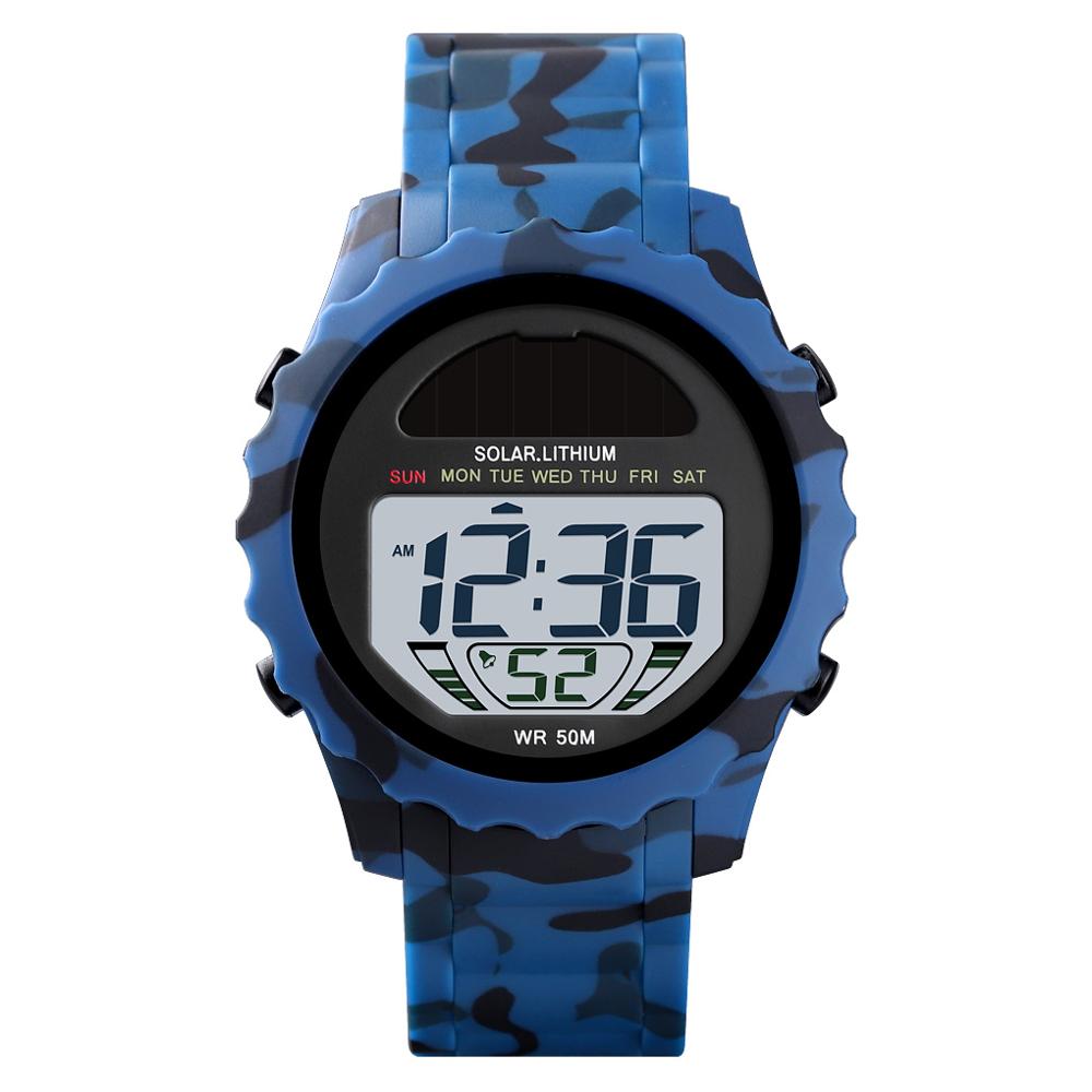 Digitale Horloge Voor Mannen Luxe Skmei Mannen Sport Horloges Chronograaf Datum Display Horloge Heren 50 M Waterdichte Horloge: blue