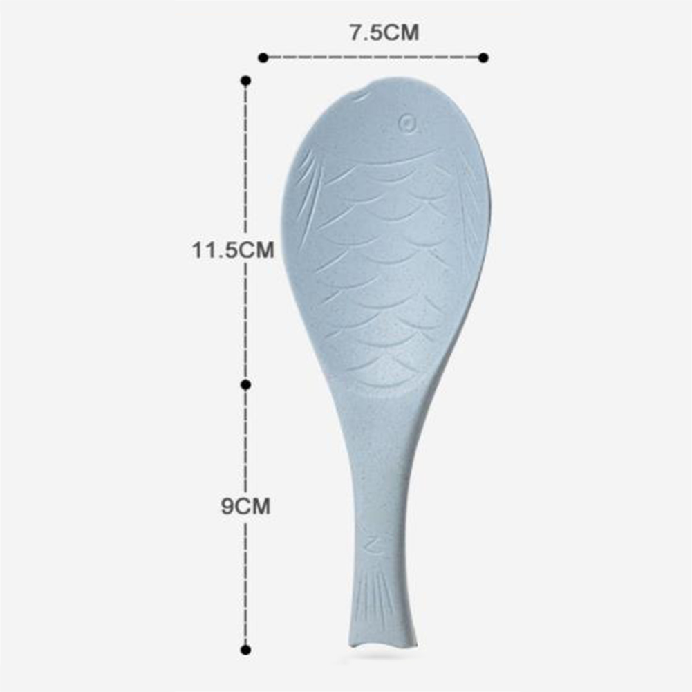 Kitchen Fish Shaped Non-stick Spoons Heat-resistant Rice Paddle Utensil Kitchen Tool 7.5cm x 20.5cm