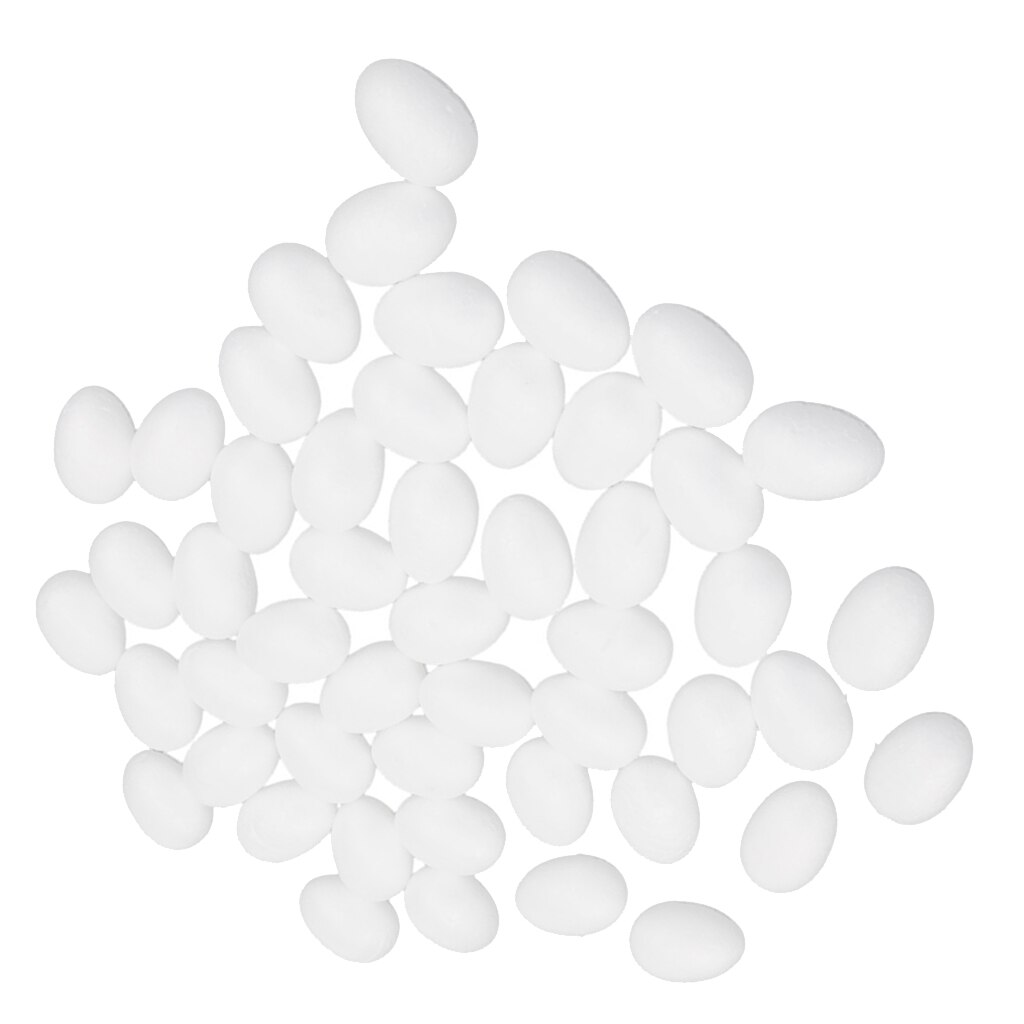 DIY 50pcs 1.97inch Smooth Foam Egg Shaped Foam Craft Making Foam Ball Home Party Wedding Decor Diy Supply