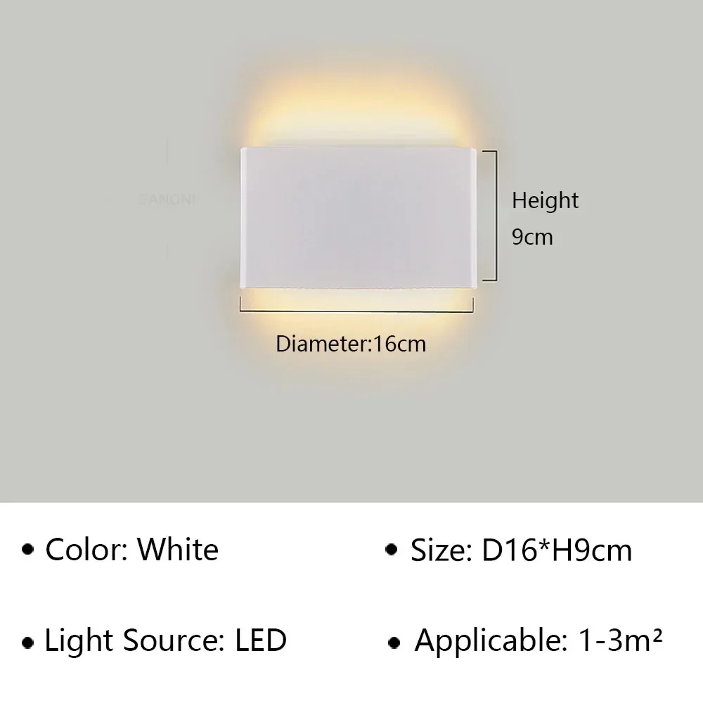 Lámpara de pared LED moderna para mesita de noche, sala de estar, escaleras, pasillo, baño, decoraciones para el hogar, aplique de pared, accesorio de iluminación interior, brillo: <2.700 K / Blanco