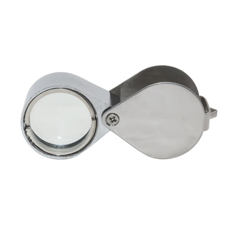 Hopfällbara smycken lupp bärbar förstoringsglas ficka storlek härliga smycken lupp glasögon 10x 20x 30x förstoring metall