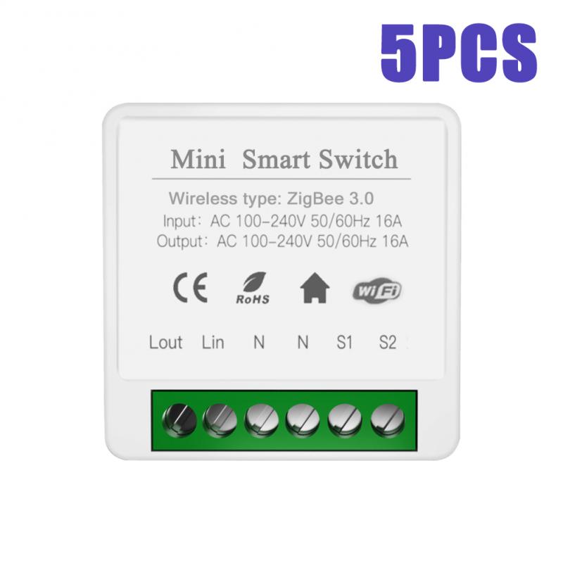 16A Tuya Mini zigbee Switch Module Smart Life Remote Voice Control Smart Light Switch Module Smart Home With Alexa Google Home: MULTI