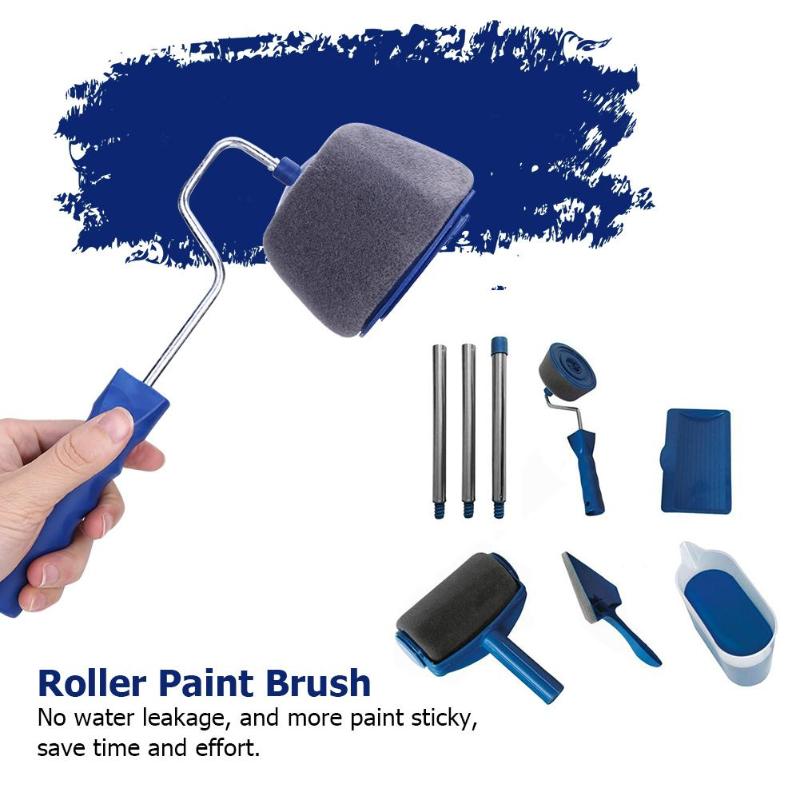 Juego de Herramientas de pintura multifuncional, conjunto de rodillos de pintura sin costuras para pintura de pared de habitación, 5/8 piezas,