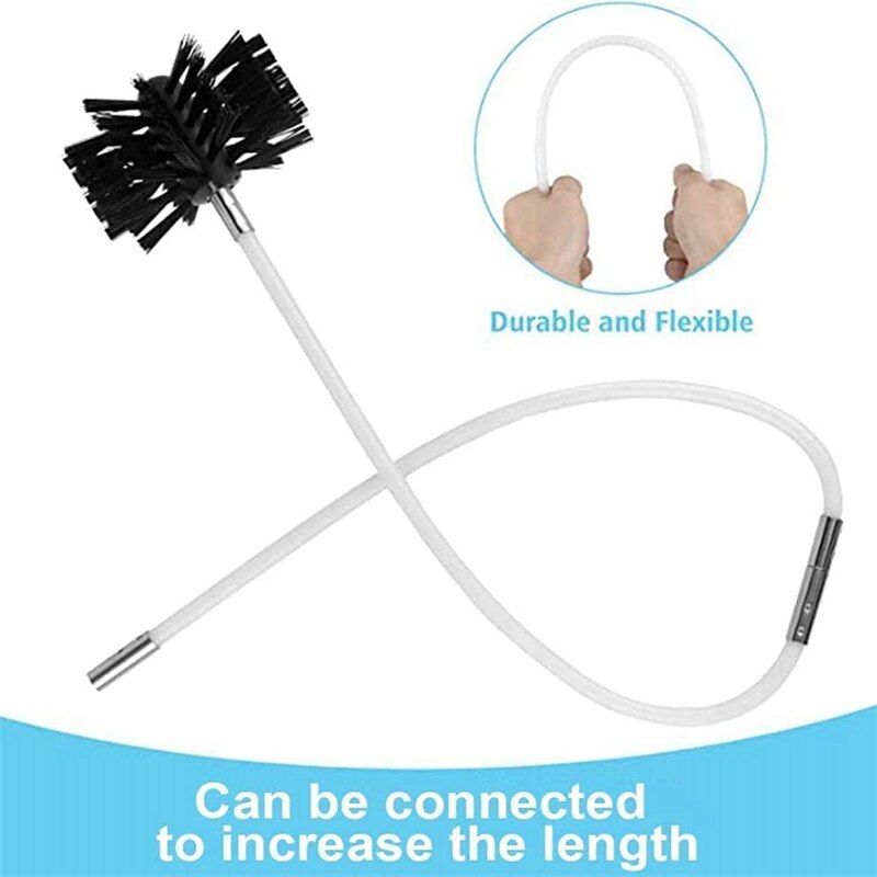 Nylon Chimney Cleaning Brush,Chimney Sweeping Tool and Rods Kit-Dry Duct Clean Kit Lint Remover with Long Flexible Rod