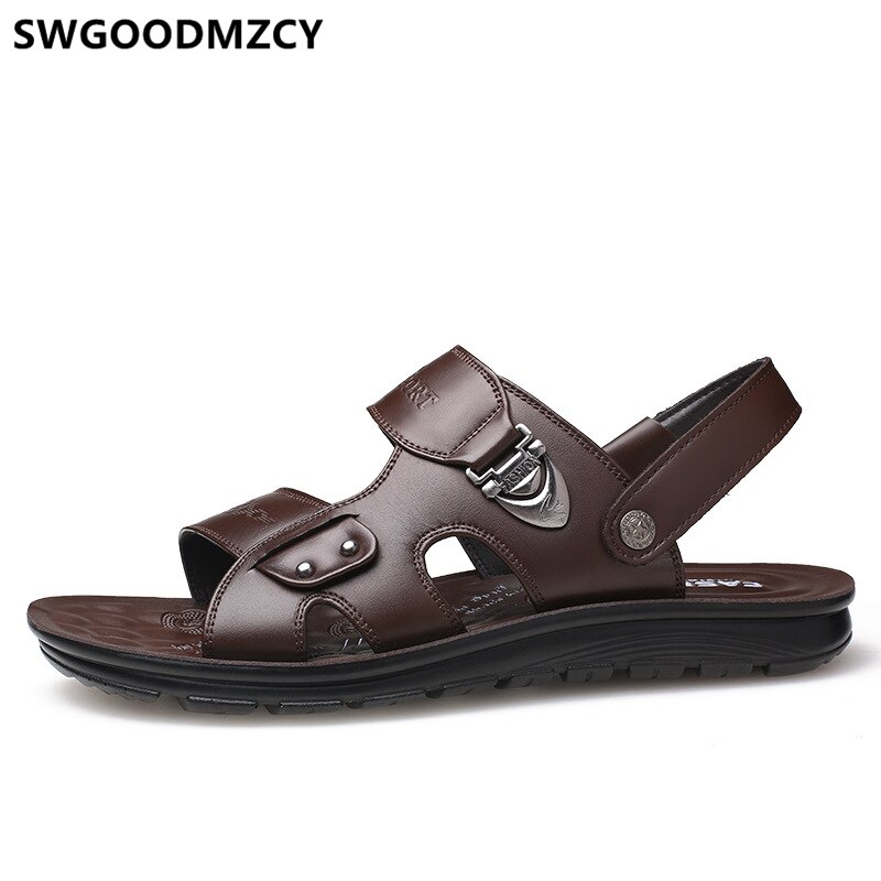 Sandaler mænd italiensk lædersandaler til mænd strandsandaler sommersko sportssko mænd sandalier cuero hombre sandal kulit pria