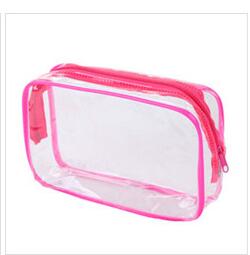 Kosmetiktaske #39 kvinder gennemsigtige pvc-toilettasker rejsekosmetik-toiletsætholdere, organiseringstaske, makeuptaske til piger: Lyserød / L