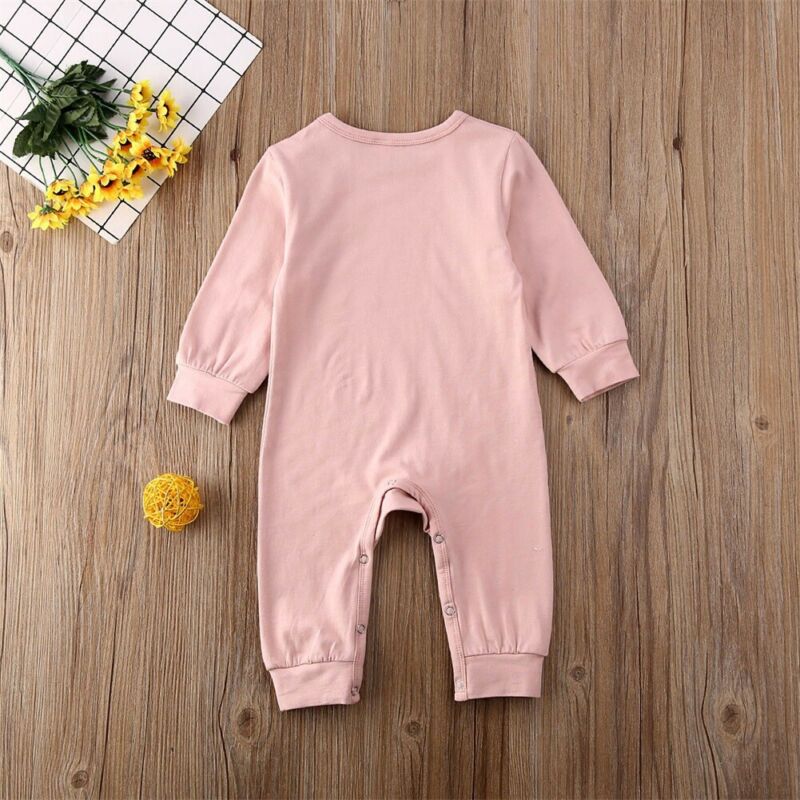 0-24M Newborn Baby Girls Boys Romper Letter Print Long Sleeve Autumn Winter Jumpsuits Clothes Outfits