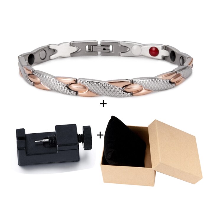 Vinterly, brazalete de energía saludable, brazalete magnético de acero inoxidable cruzado para hombre, brazalete de eslabones de cadena de color dorado para hombres, joyería para hombres: rg tool box