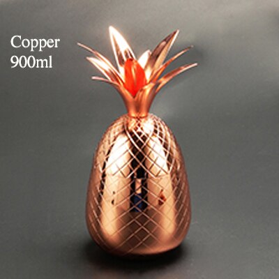 Ananas Tumbler/Mok Moscow Mule Mok Beschikbaar In 3 Kleur (Zilver, Koper, Goud)- Cocktail Drinkbekers Mokken Bar Tool: Copper Plating 900ml