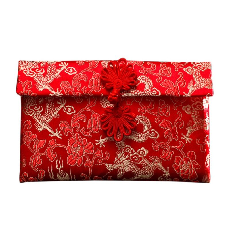 Unieke Hoge Quanlity Stof Rode Envelop Brokaat Voor Bruiloft Verjaardag Nieuwjaar Enveloppen