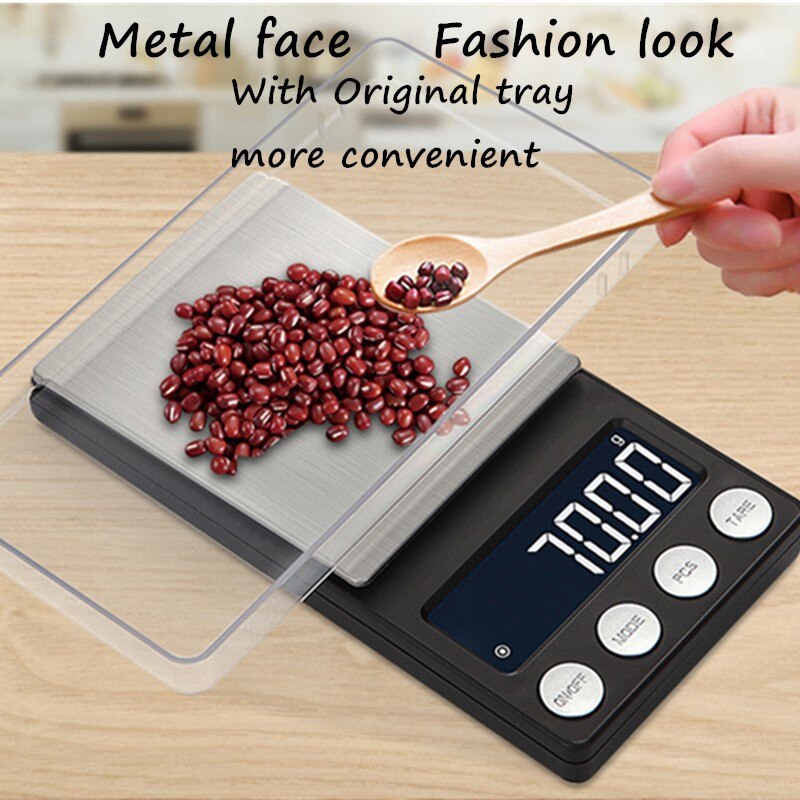 500g/0.1g 200g/0.01g Digital Scale Balance Weighing Scale Electronic kitchen scale with tray Stainless Steel Jewelry 40% off