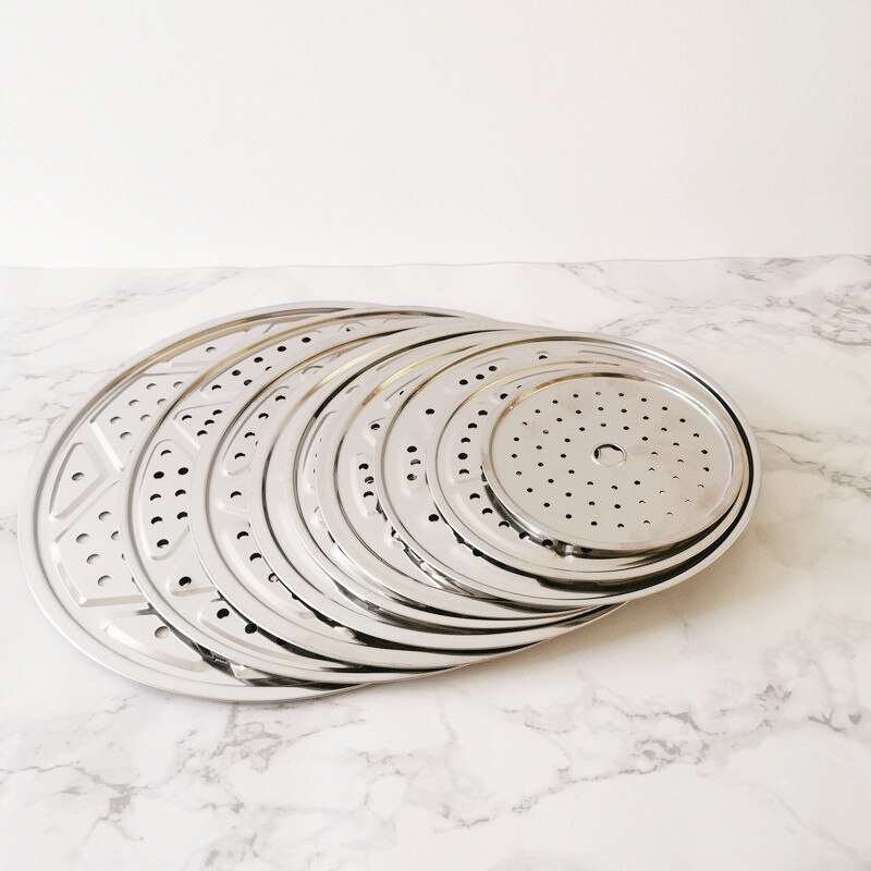 18-50cm Stainless Steel Round Steamer Tray For Cooking Dumpling Bread Steamed Rice Cooker Rack Cookware Kitchen Accessories