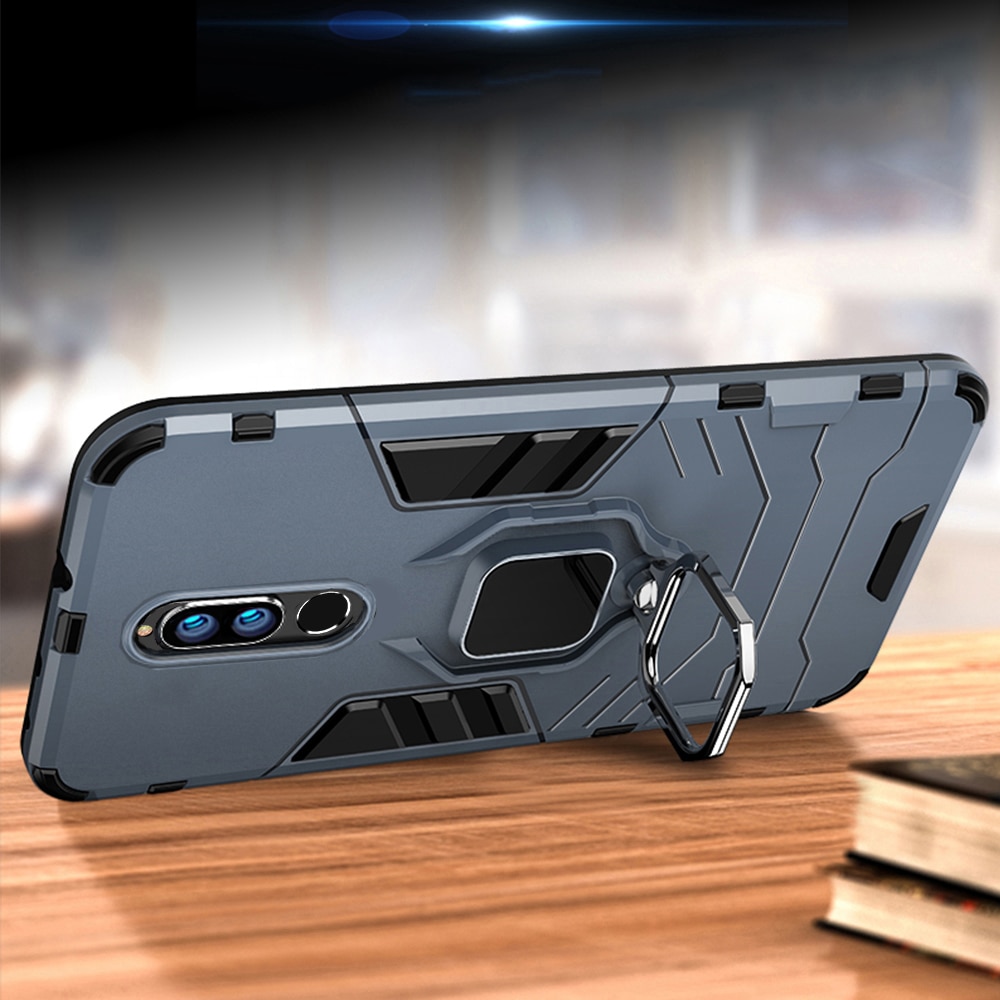 Funda armadura de Metal para Xiaomi Redmi 8 A, carcasa de teléfono con soporte de anillo de Metal para Redmi 8 8A, A prueba de golpes, carcasa de parachoques reforzado