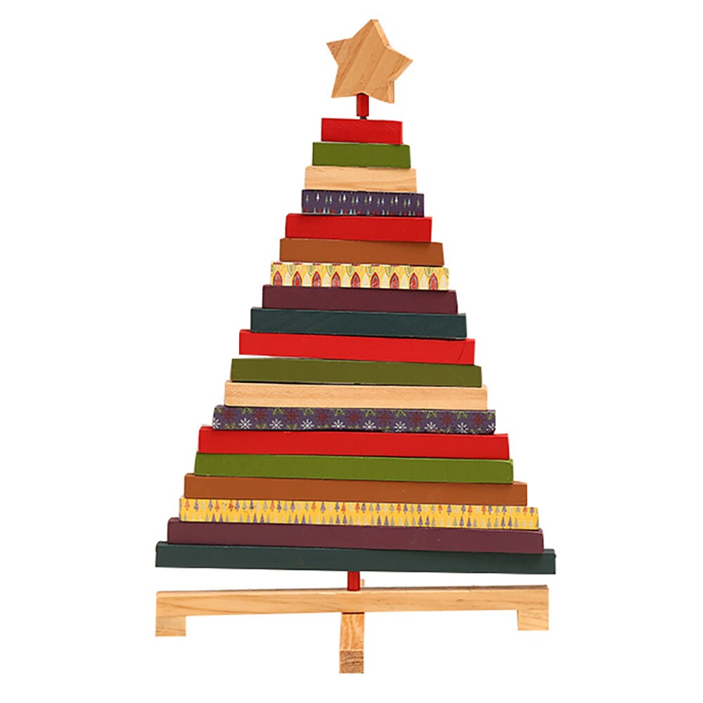 Houten Kerstboom Roterende Speelgoed Houten Ambachten Kerstversiering Boom Xmas Ornamenten Cadeau Voor Kinderen Thuis Xmas Decoraties