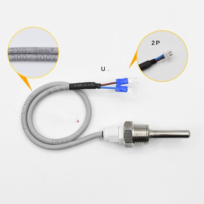 Stainless steel temperature sensor solar water heater boiling water temperature probe 4 points blind tube