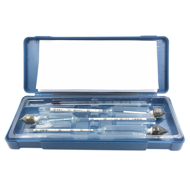 3pcs/set 0-100% Alcoholometers Breathalyzer alcohol tester Concentration Meter for Wine Alcohol with Thermometer: Default Title