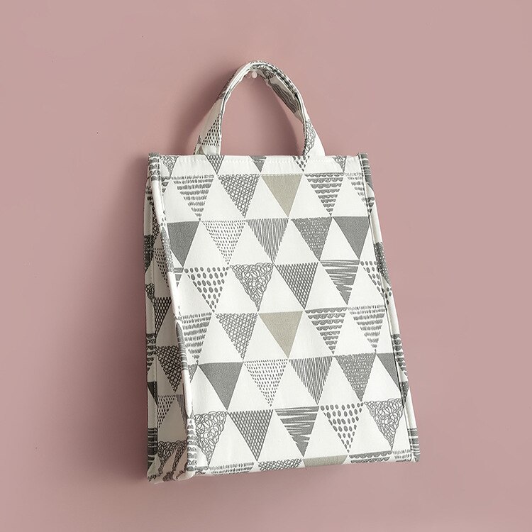 Purdored 1 pc geometrie lunchtas voor vrouwen grappige kinder bento koeltassen thermische reis ontbijtbox draagbare picknicktas: Driehoek