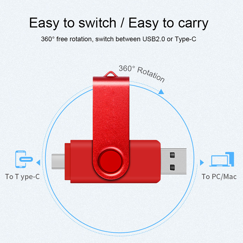 Otg u-schijf 1tb draagbare usb-stick 2.0 snelle waterdichte geheugenstick 64gb geheugensticks usb 128gb flashdrives type-c schijf