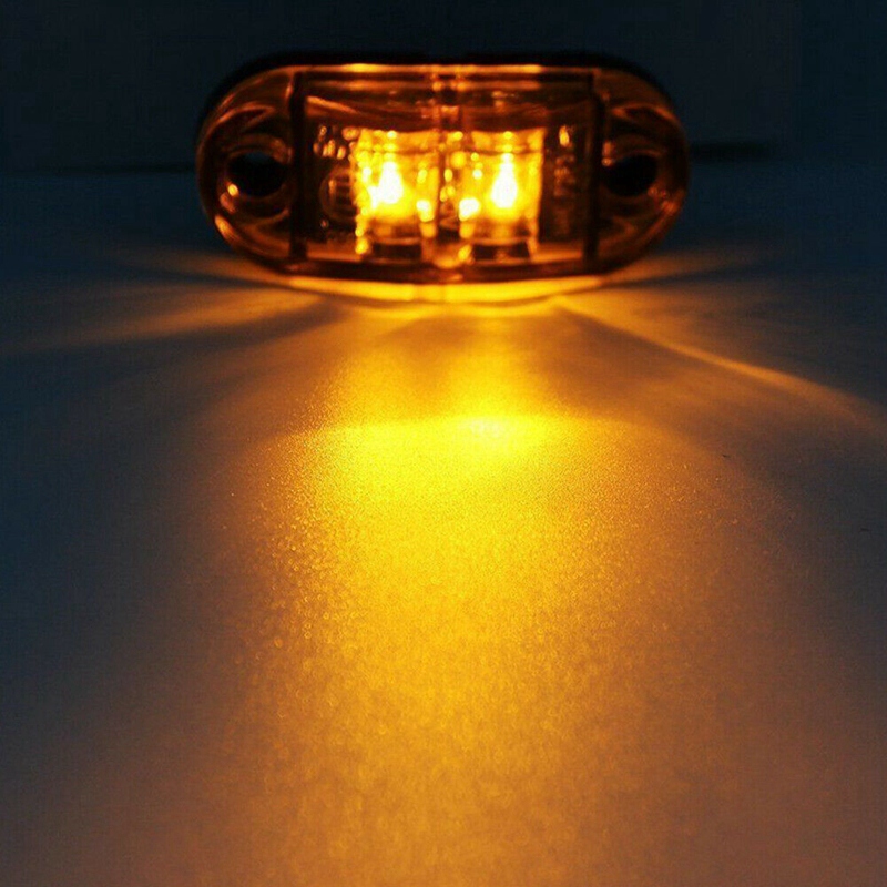 C-Auto 10PCS 2LED Side Marker Light Warning Tail Lamps Car Truck Trailer Kit Car External Lights Universal fit all cars