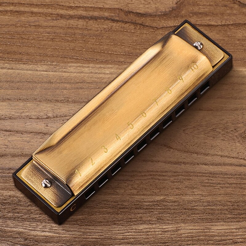 Key C Blue Harmonica , 10 Holes 20 Tones, Blue Harp, Mouth Organ, Harmonica for Adults, Beginners,Students G99D