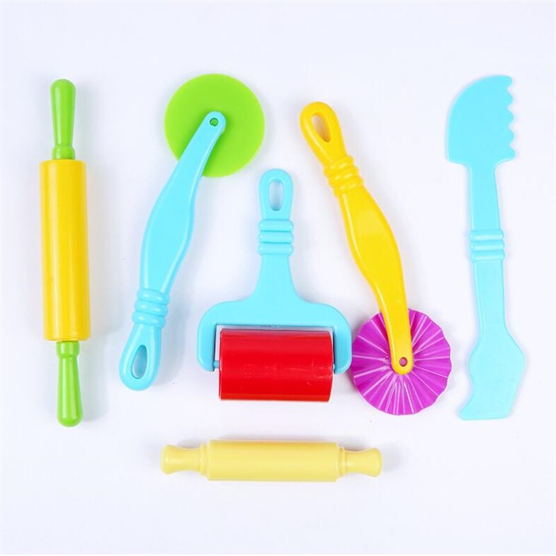 Plasticine skimmel modellering ler kit slime legetøj til barn diy plast legedeg sæt værktøjer kid cutters forme lege dej legetøj: Sort