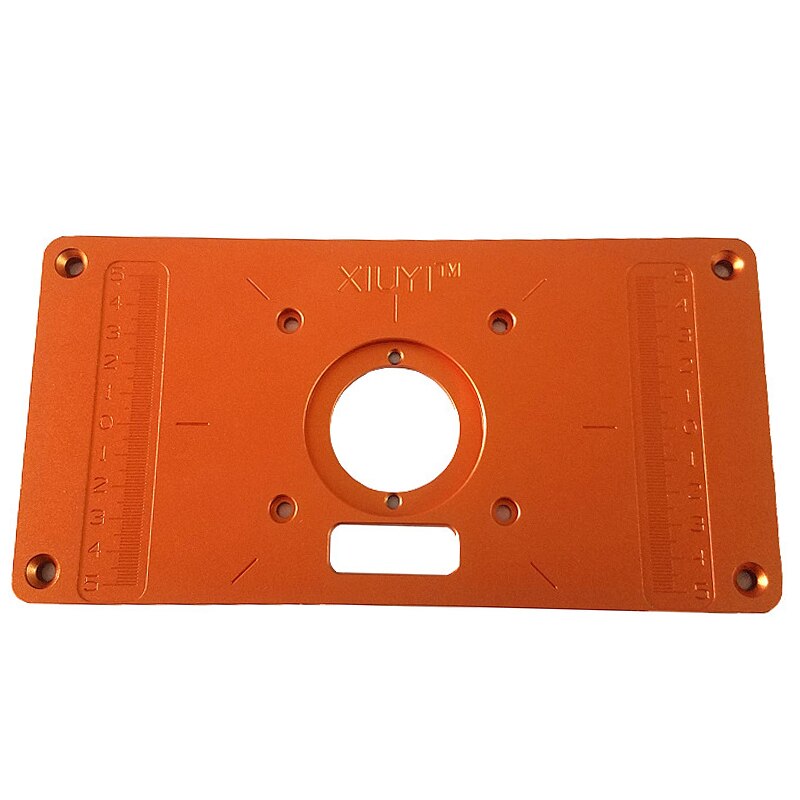 Aluminum Router Table Insert Plate with Bushing Ring Screw Trimming Machine Flip Plate for Woodworking Benches Trimmer