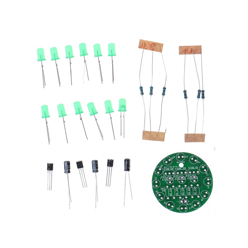 Kit électronique bricolage LED Kit de Production de lumière d'eau ronde pour la formation de compétences: green