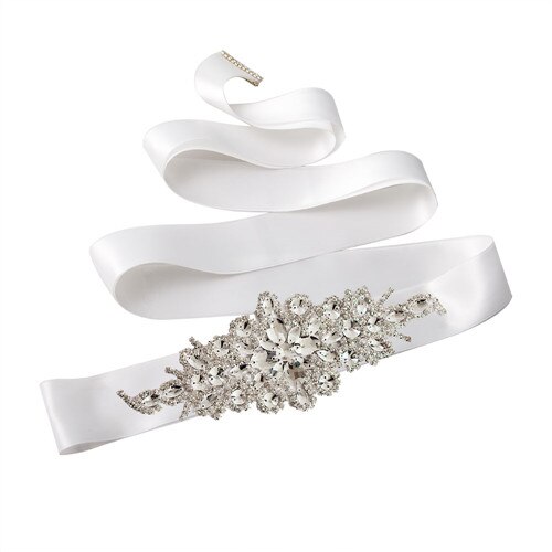 Rhinestone Beaded Women's Belt Wedding Belt Accessories Bride Bridesmaid Bridal Sashes Belts For Evening Party Prom Gown Dress: White