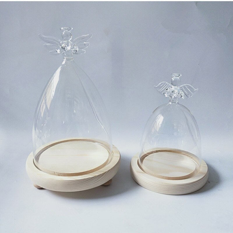 8.5*9cm Angel Top Glass Dome Home Decoration Diameter=8.5cm Height=9cm Different Base Glass Dome DIY Wedding Favor Friend