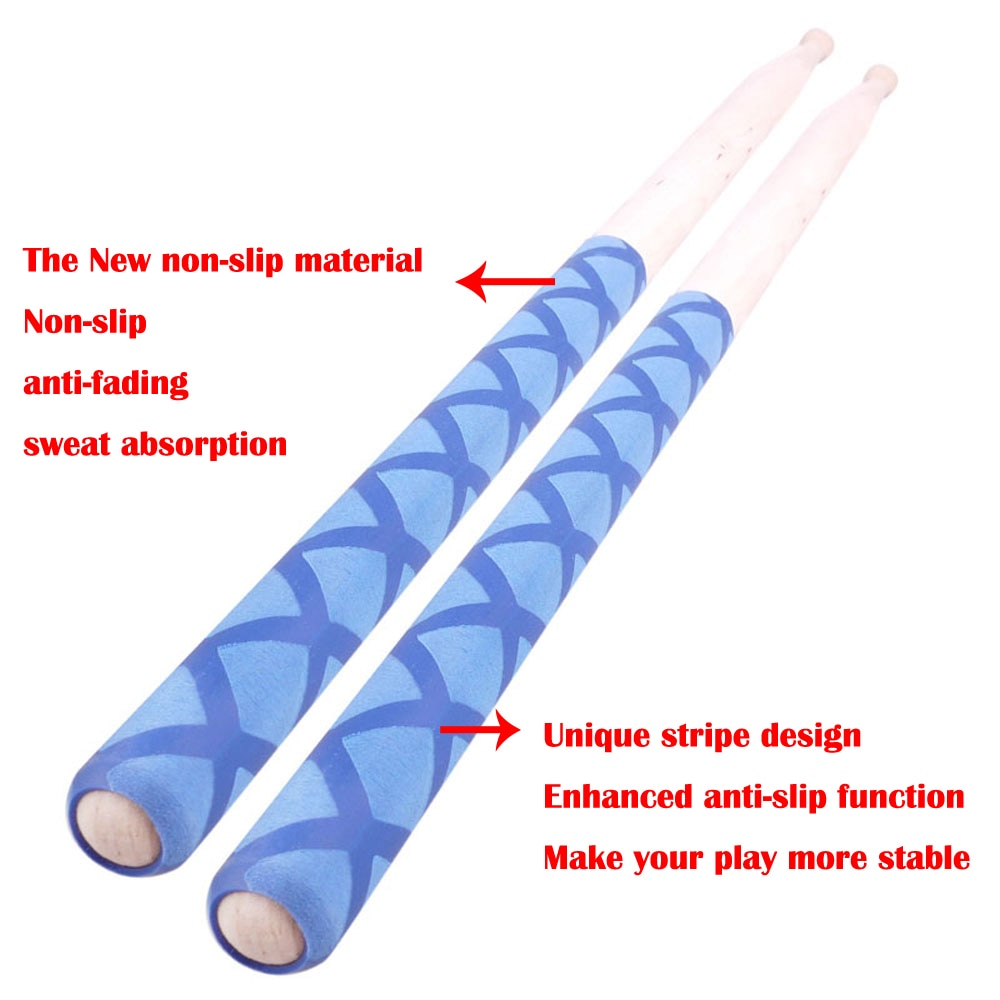Drum Stick Grips Anti-slip Drumsticks Grip Soft Tip For Drummer Musical Instrument Sweat Absorbed Drum Sticks 350 E