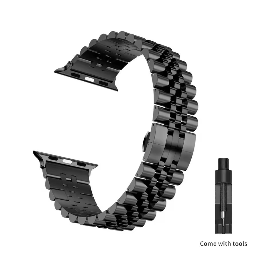 Stalen horlogeband voor Apple Watch Ultra Band ultra 49 mm 40 mm 44 mm Metaal 38 mm 42 38 IWatch-serie 10 9 8 7 6 SE 5 4 45 mm 46 mm: Black Yellow / 12mm