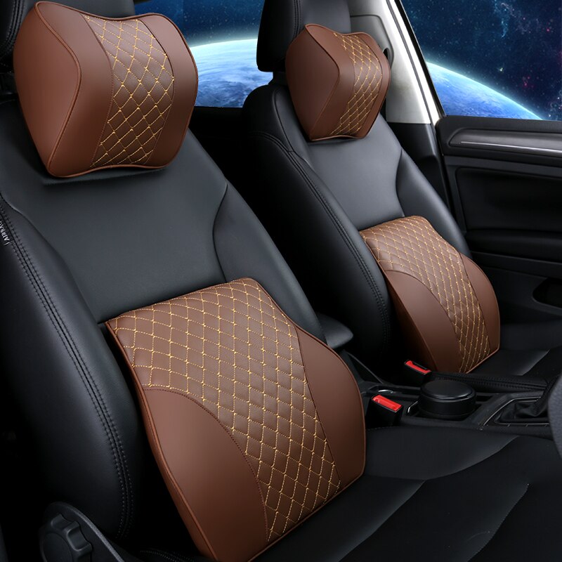 4 farger skinn midje sete støtte minne bomull nakkestøtte til sete lumbal pute sjåfør bil med Brann sesonger pute pute
