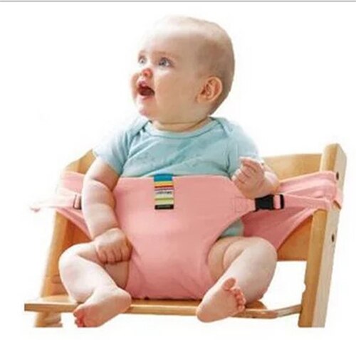 Baby spisestol sikkerhedssele bærbar sæde sele wrap fodring stol baby booster spisestol sikkerhedssele: Lyserød