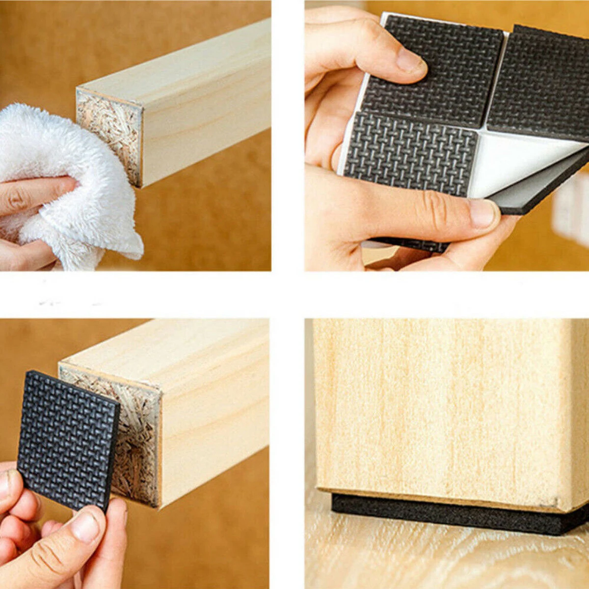 Tafelpoot Mat Protector Rubberen Pads Peeling Sticker Antislip Stoelpoot Sofa Tafel Voeten Mat Rond/Vierkant 2-48 Stuks