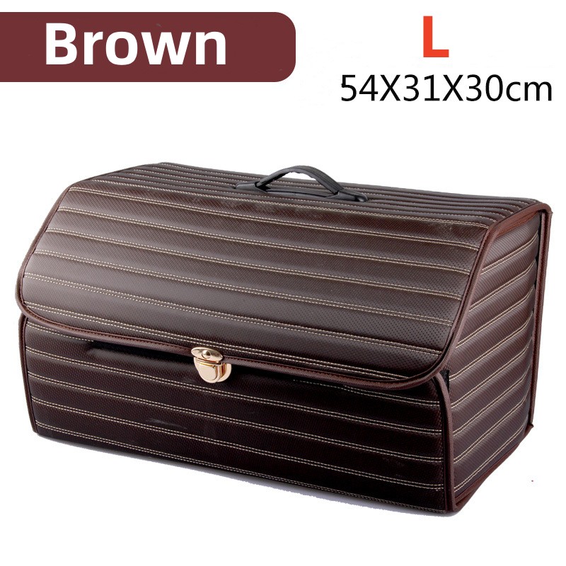 Boîte de rangement de coffre de voiture, grande capacité, sac de rangement d'outils multi-usage automobile, rangement pliable en cuir pour boîte de rangement d'urgence