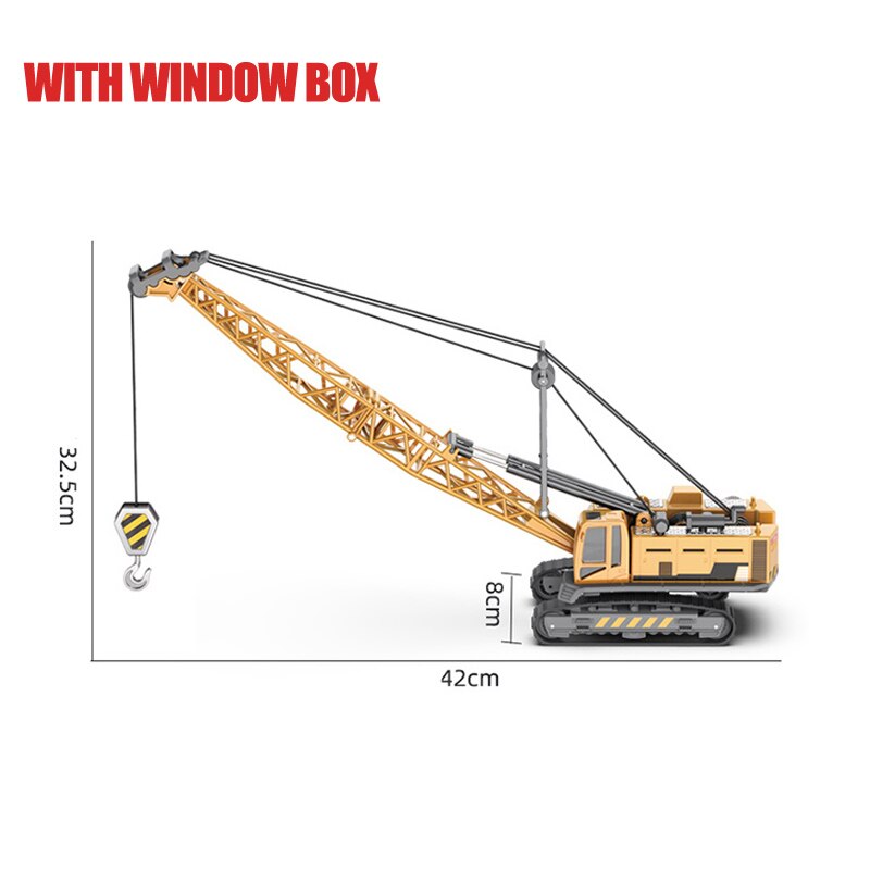 Legering Techniek Auto Vrachtwagen Speelgoed Voor Jongens Xmas Verjaardag Bulldozer Graafmachine Heftruck Voertuigen Kinderen Onderwijs Speelgoed Juguetes: Crane