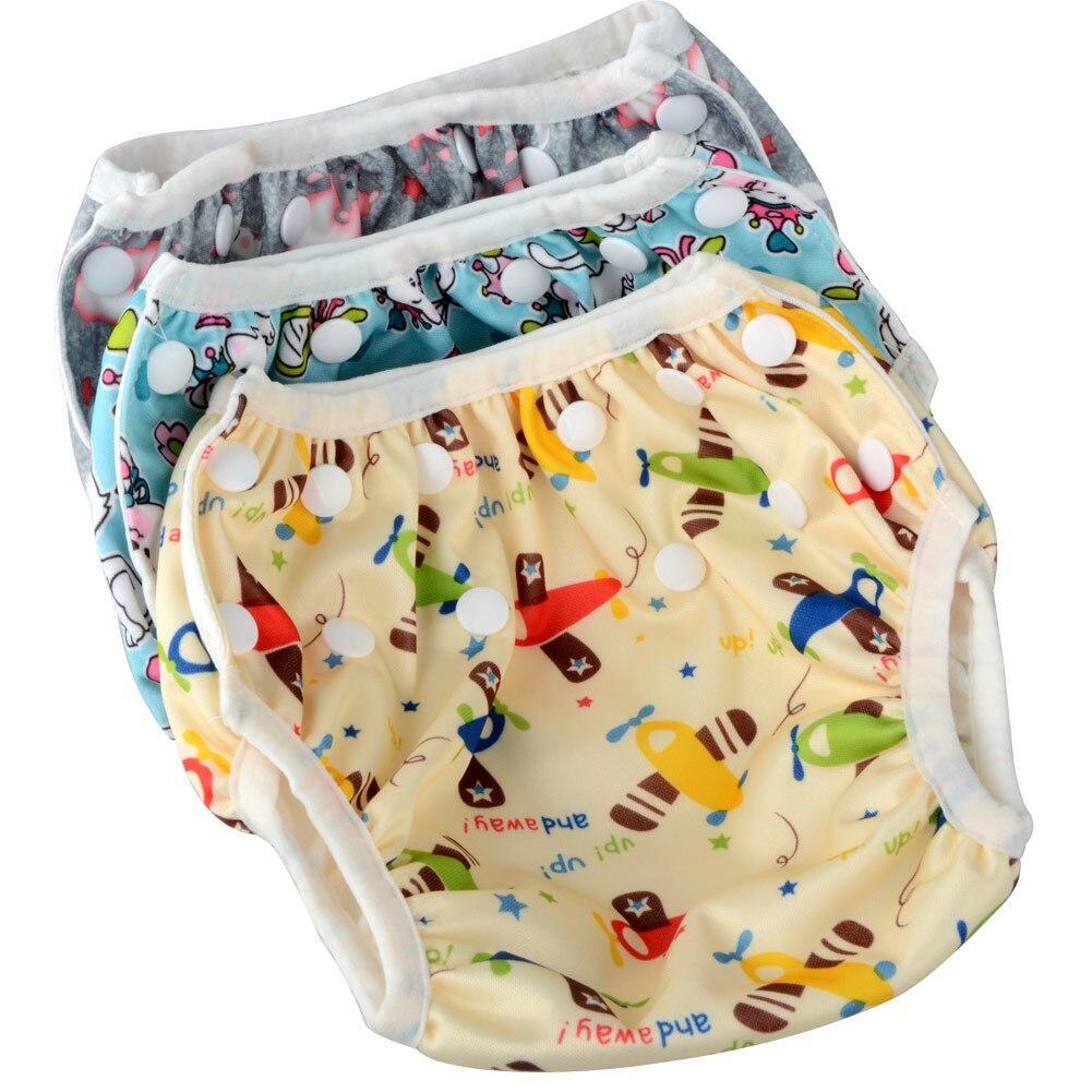 Summer Baby Swimwear Diaper Newborn Swim Trunks with Waterproof Infant Diaper Bag