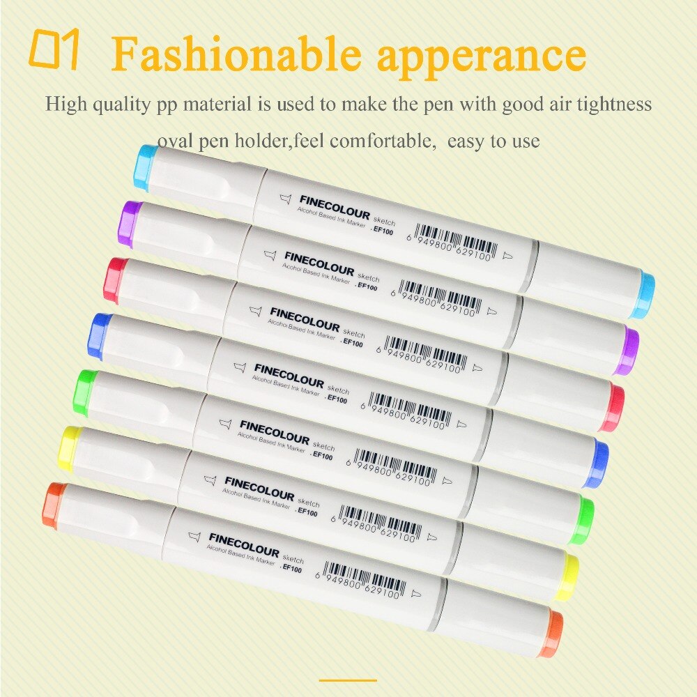 Finecolour EF100 Double-Headed Sketch Drawing Art Markers