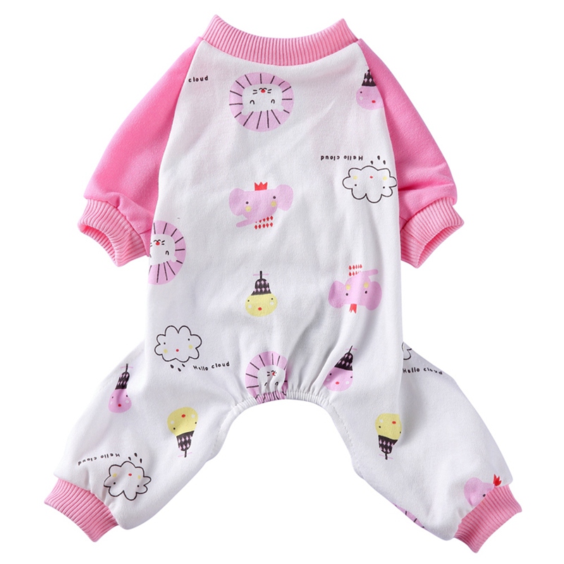 Pyjama imprimé mignon pour petits chiens, vêtements pour chats, combinaison pour chiots, manteau pour chiens, chihuahua, poméranien: B / L
