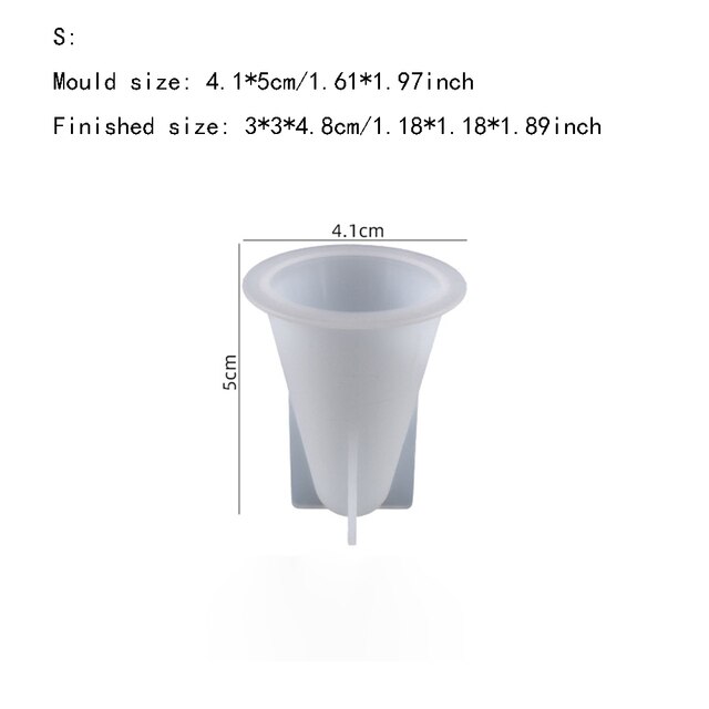Porte-bague cône en Silicone, moules en résine époxy pour bricolage, présentoir de bijoux, de mariage ou de fiançailles: white-S