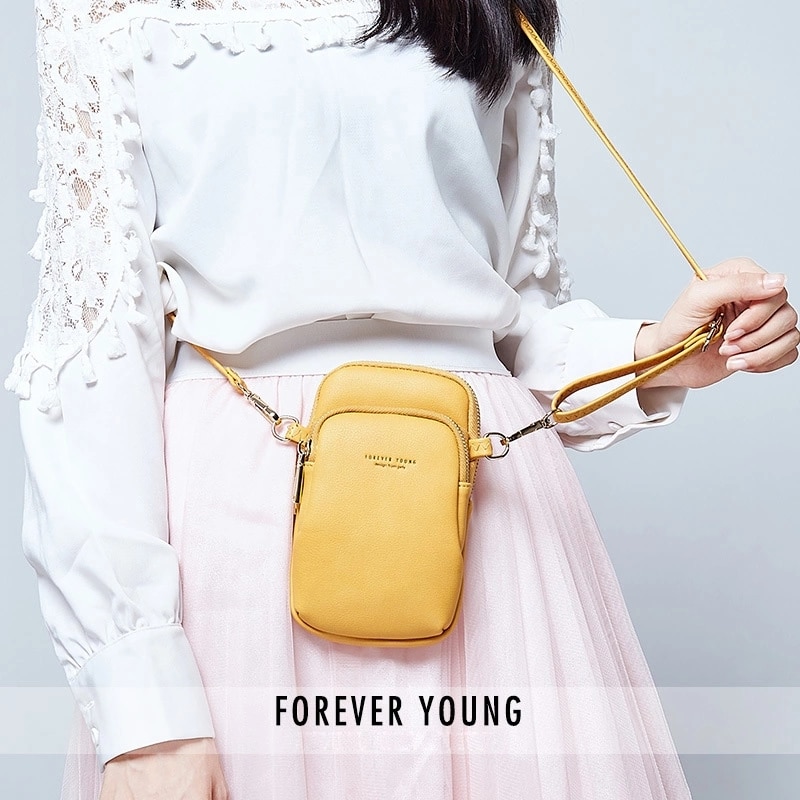 Yojessy pequena bolsa de ombro & peito para as mulheres cartão de bolso do telefone celular couro do plutônio senhoras crossbody sacos bolsa feminina saco do mensageiro