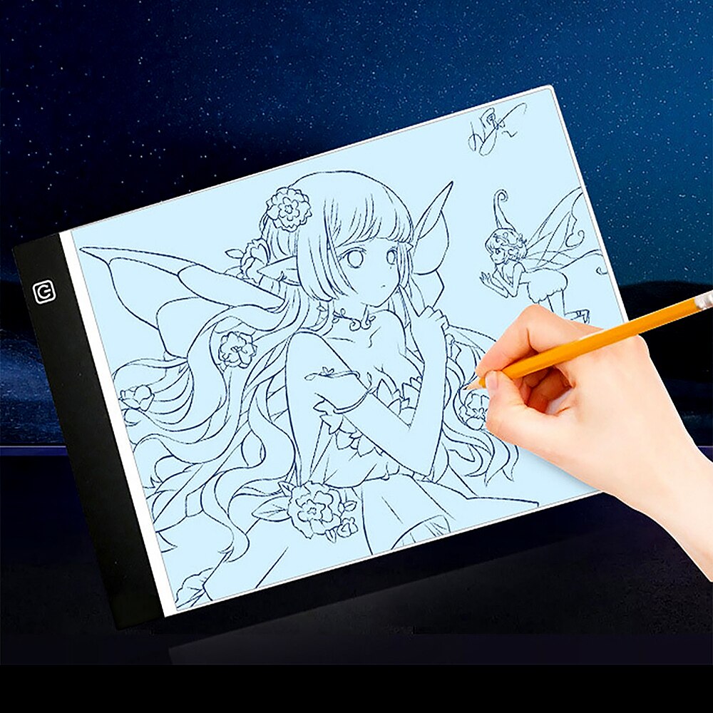 Acrylic A4 LED Copy Board Digital Drawing Tablet USB Tracing Pad Portable Light Pad Tracing Light Box with Adjustable Brightness