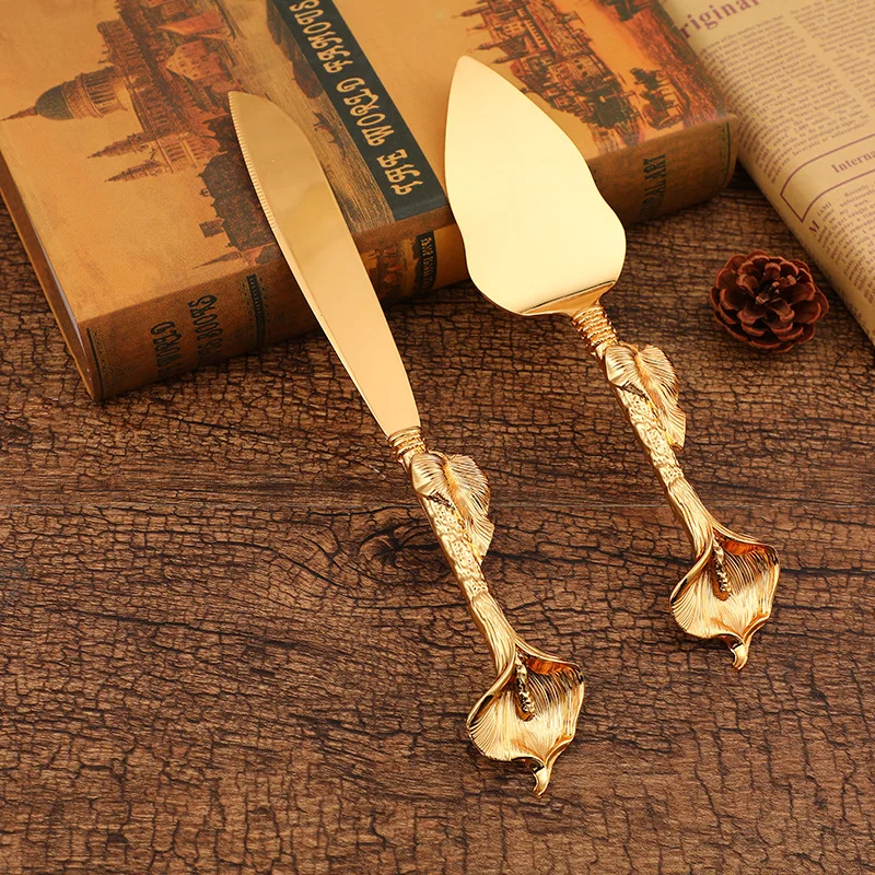 2 Stuks Bruidstaart Mes en Schop Pizza Broodmes Bruiloft Benodigdheden Taartmes Driehoek Brood Schop Bakken Tools